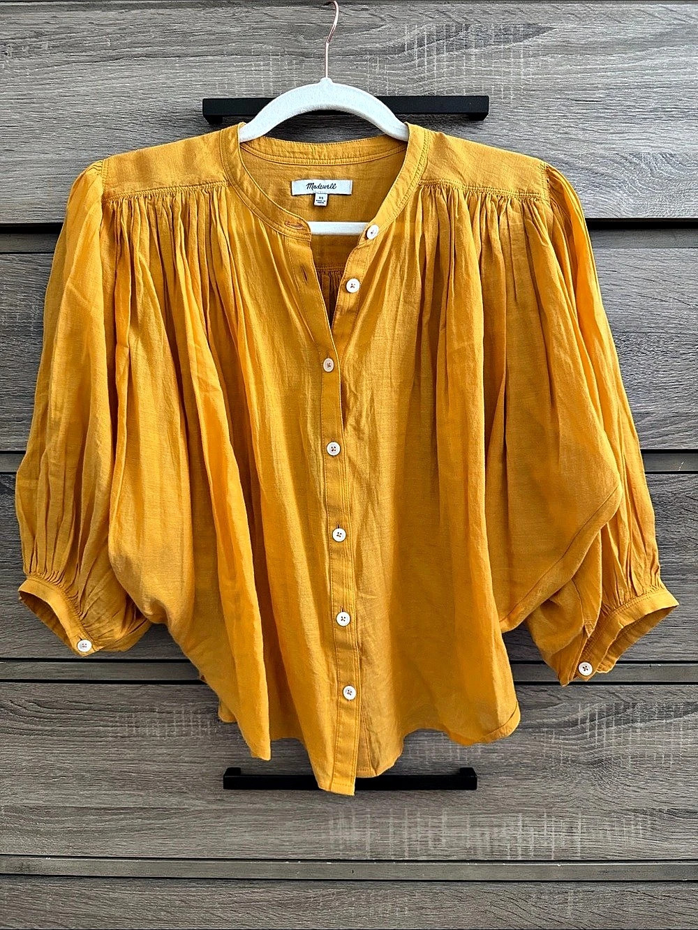 Madewell Balloon-Sleeve Top Yellow XS